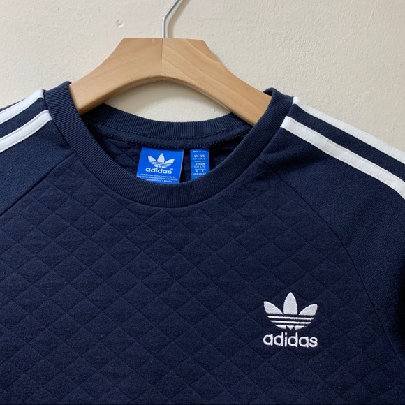 Adidas Originals Kids Quilted Crew Sweatshirt - Navy - Picture 2 of 7